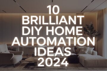 Modern living room featuring DIY home automation ideas 2024 with smart lighting, cozy furniture, and innovative technology.