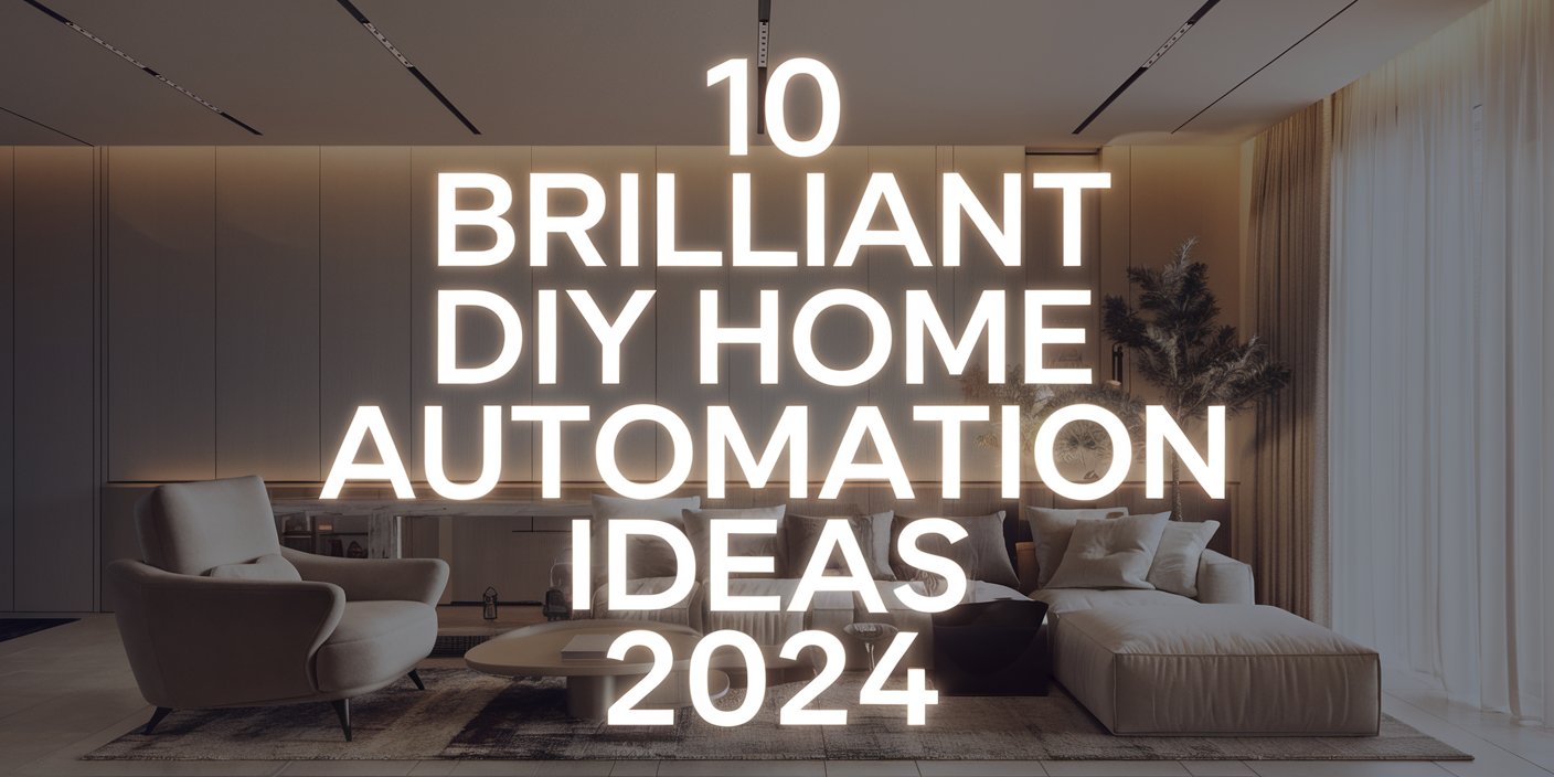 Modern living room featuring DIY home automation ideas 2024 with smart lighting, cozy furniture, and innovative technology.