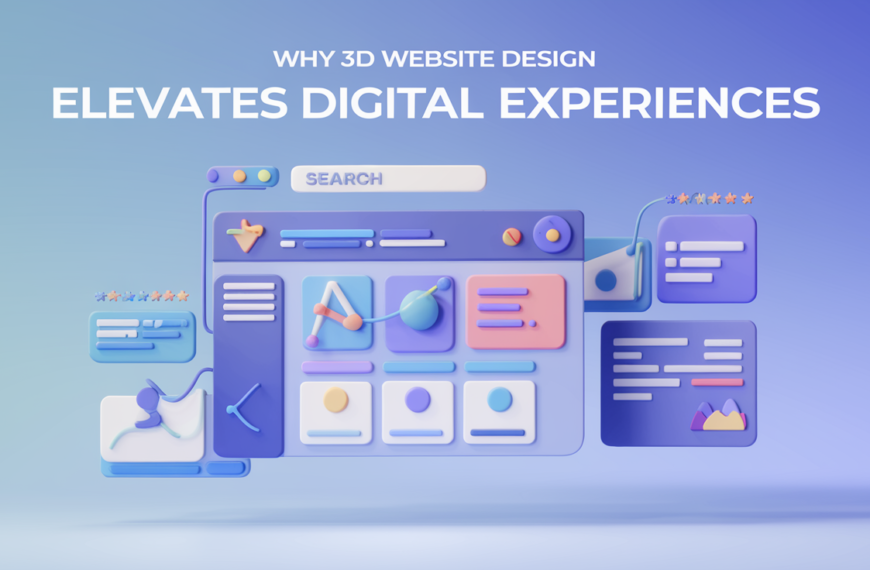 3D website design with a futuristic interface showcasing elements that enhance digital experiences.