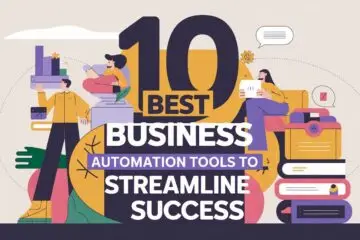 Illustration showcasing the 10 best business automation tools to streamline success with professionals and digital tools.