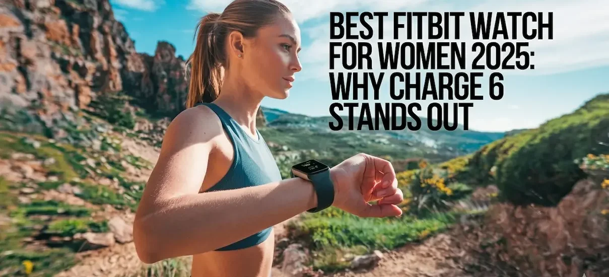 Best Fitbit watch for women 2025 shown on a runner wearing Fitbit Charge 6 during an outdoor workout