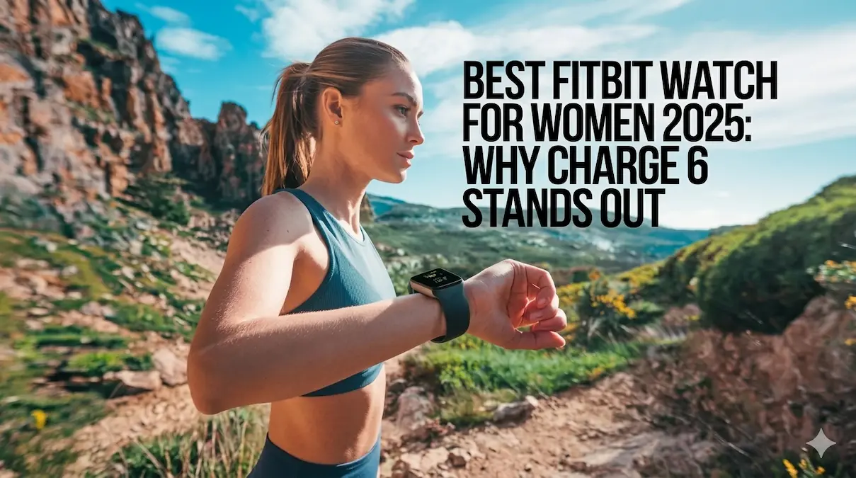 Best Fitbit watch for women 2025 shown on a runner wearing Fitbit Charge 6 during an outdoor workout