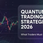 Quantum trading strategies 2026 shown with candlestick chart and market analysis screen for traders