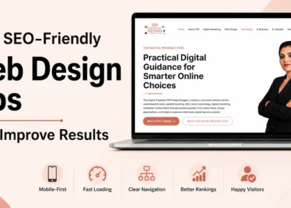 SEO-friendly web design tips for mobile-first design, fast loading, clear navigation, and better rankings