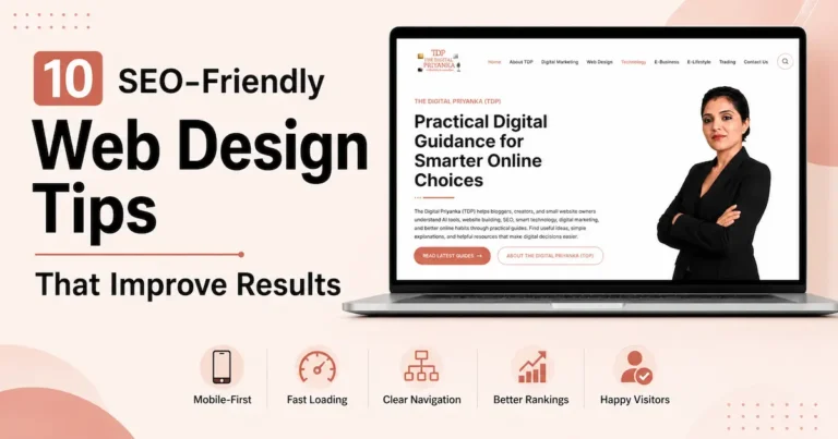 SEO-friendly web design tips for mobile-first design, fast loading, clear navigation, and better rankings
